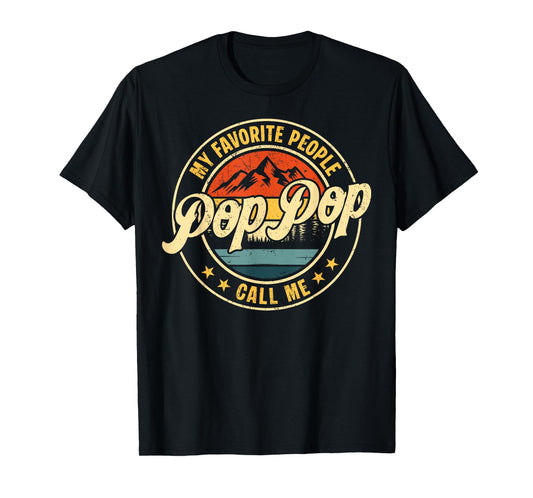 Vintage My Favorite People Call Me Pop Pop Grandpa Mens Gift T-Shirt