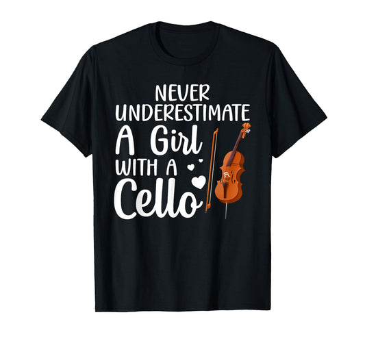 Funny Cello Art For Girls Women Kids Youth Cello Players T-Shirt