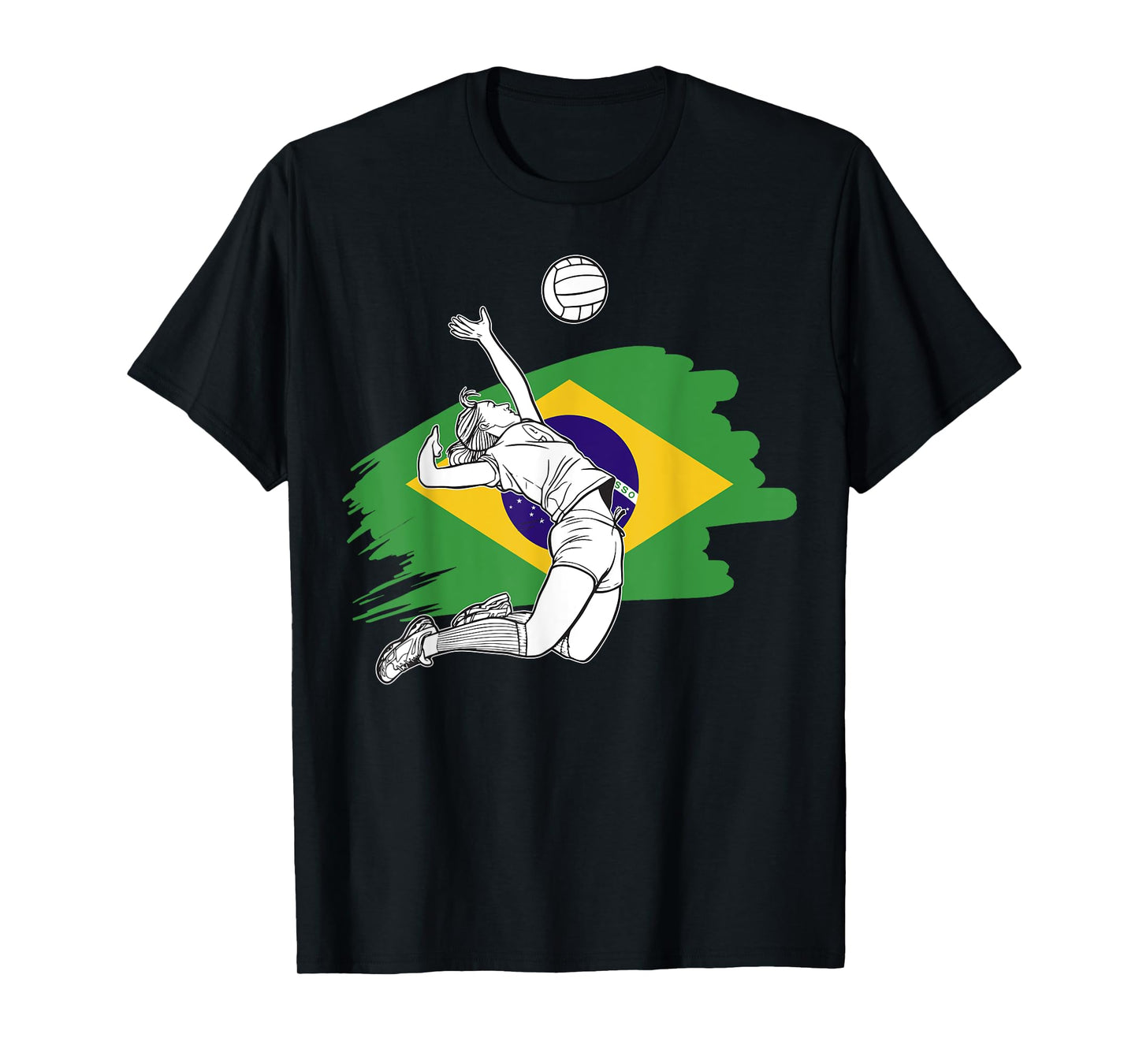 Volleyball player with the flag of Brazil T-Shirt