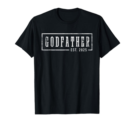 Godfather 2025 Godfather To Be Gifts Sleek Framed Design T-Shirt