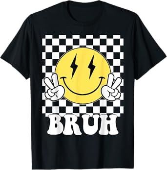 Groovy Bruh For Girls Kids Boys Smile Face T-Shirt