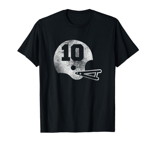 Vintage Football Jersey Number 10 T-Shirt Player Number T-Shirt