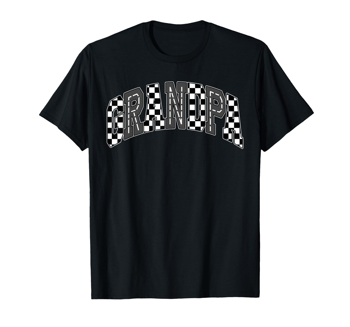 Grandpa Racing Race Car Checkered Family Birthday Matching T-Shirt