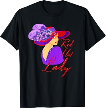 Red Hat Elegant Lady Vintage Style T-Shirt