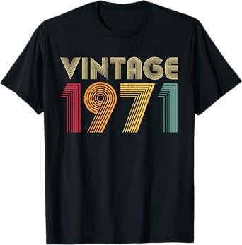 Vintage 1971 54th Birthday Gift Retro Men Women 54 Years Old T-Shirt