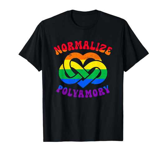 Normalize Polyamory | Infinity Heart | Polyamory Pride T-Shirt