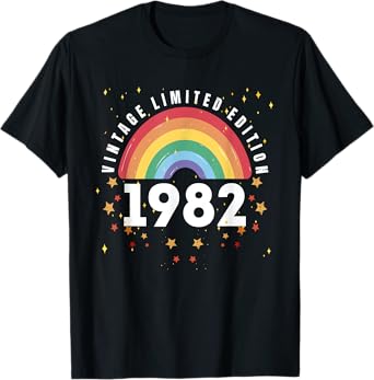 Funny Vintage 1982 Limited Edition Rainbow 41st Birthday T-Shirt