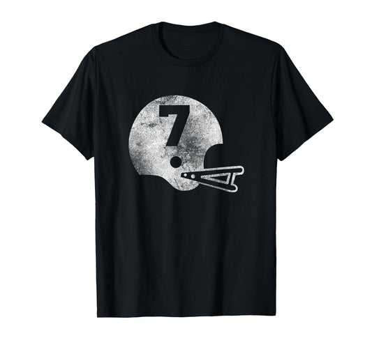 Vintage Football Jersey Number 7 T-Shirt Player Number T-Shirt