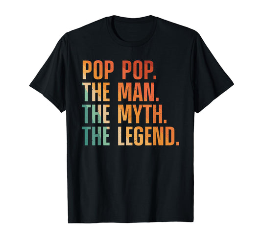 Pop Pop Art For Grandpa Grandfather From Grandkids Pop Pop T-Shirt
