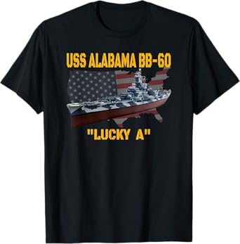 WW2 American Warship & USS Alabama BB-60 Battleship Veterans T-Shirt