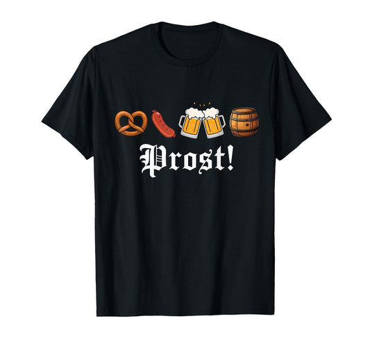 Prost Oktoberfest Drinking Vintage German Humor Men Women T-Shirt