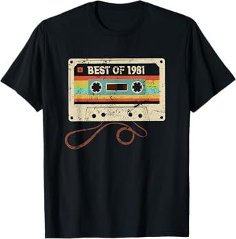 Best 1981 Cool 44 Year Old Bday Men Women 44th Birthday T-Shirt