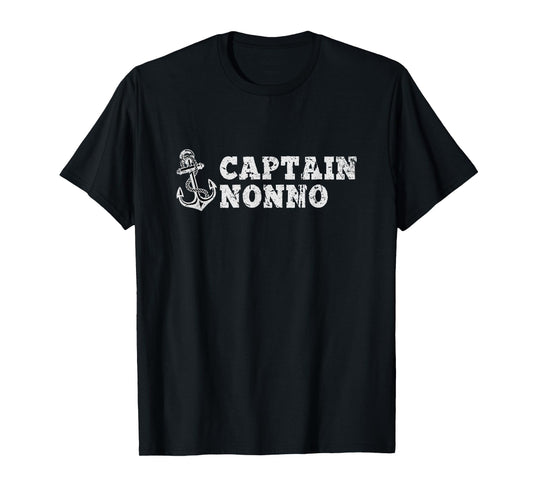 Captain Nonno Sailing Boating Vintage Boat Anchor Funny T-Shirt