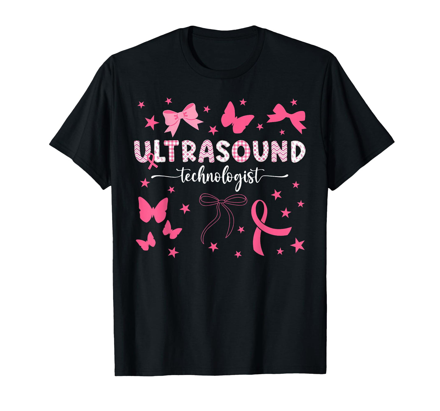 Ultrasound Coquette Breast Cancer Awareness Month Rad Tech T-Shirt