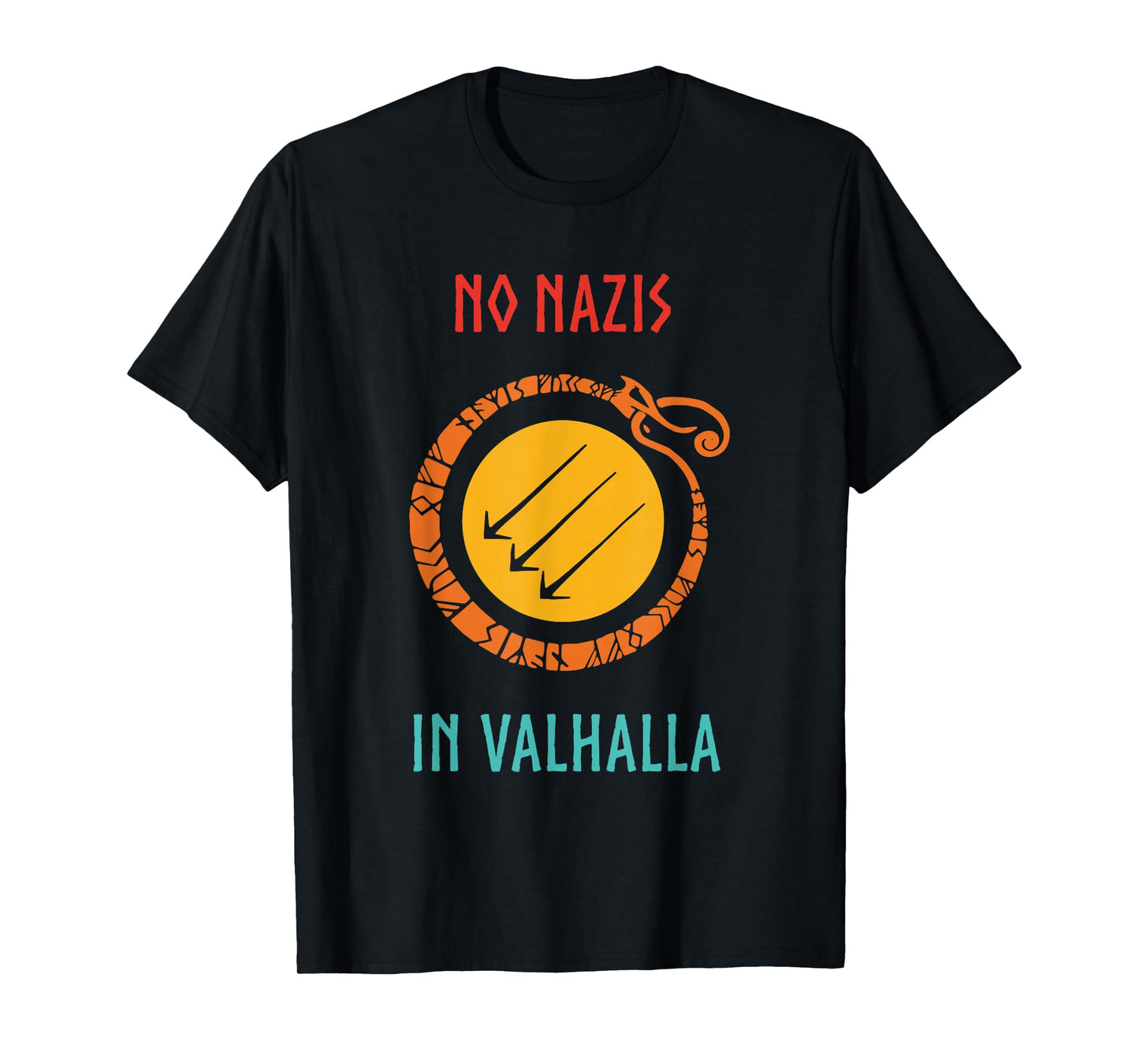 No Nazis in Valhalla Funny Vintage Apparel Black Unisex Kids T-Shirt