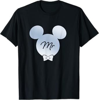 Disney Wedding Matching Mickey Bow Tie Husband Groom Mr T-Shirt