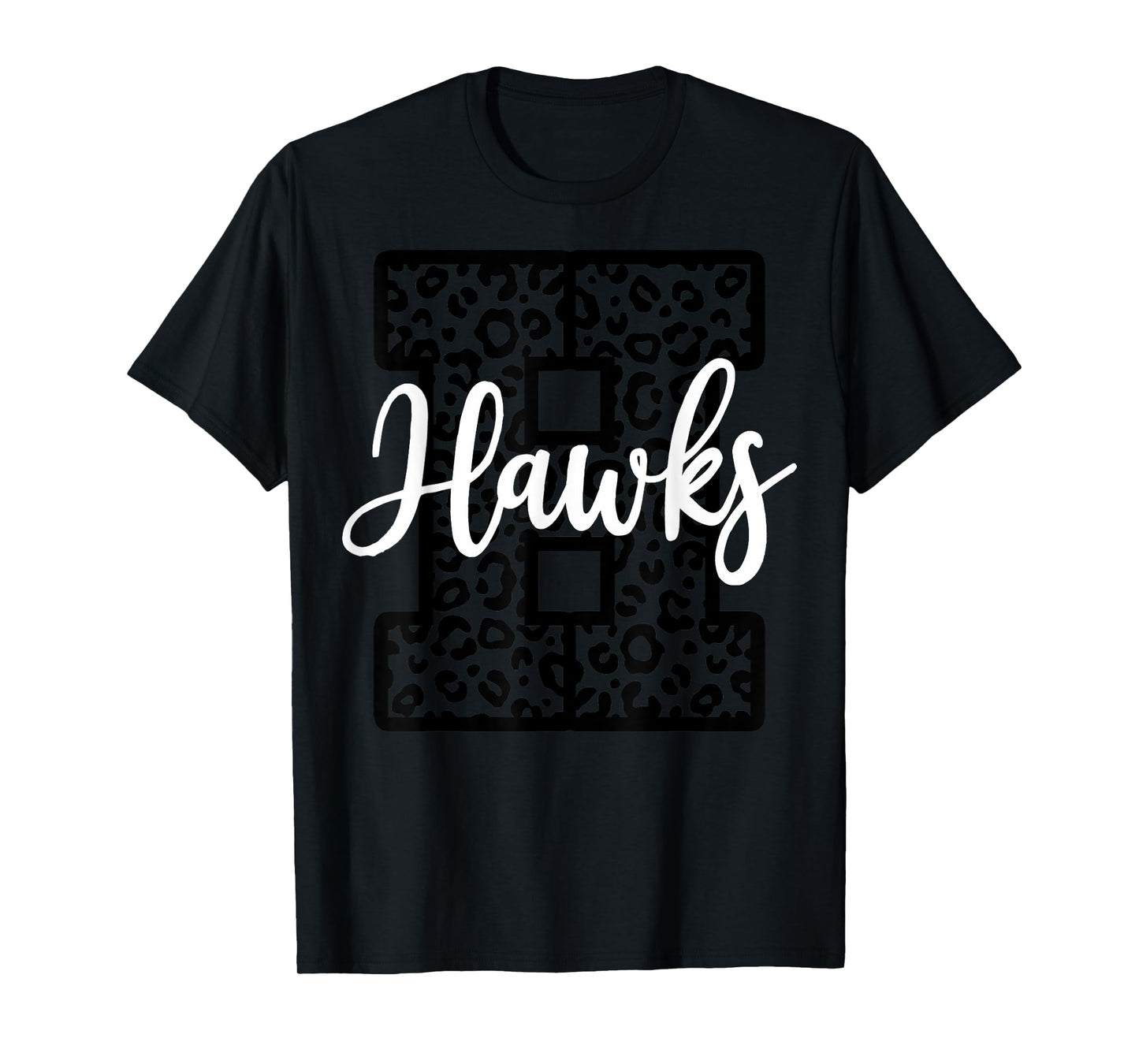 Hawks School Spirit Sport Leopard Cheer Fan Game Day T-Shirt