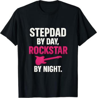 Stepdad Day Rockstar Night Graphic T-Shirt