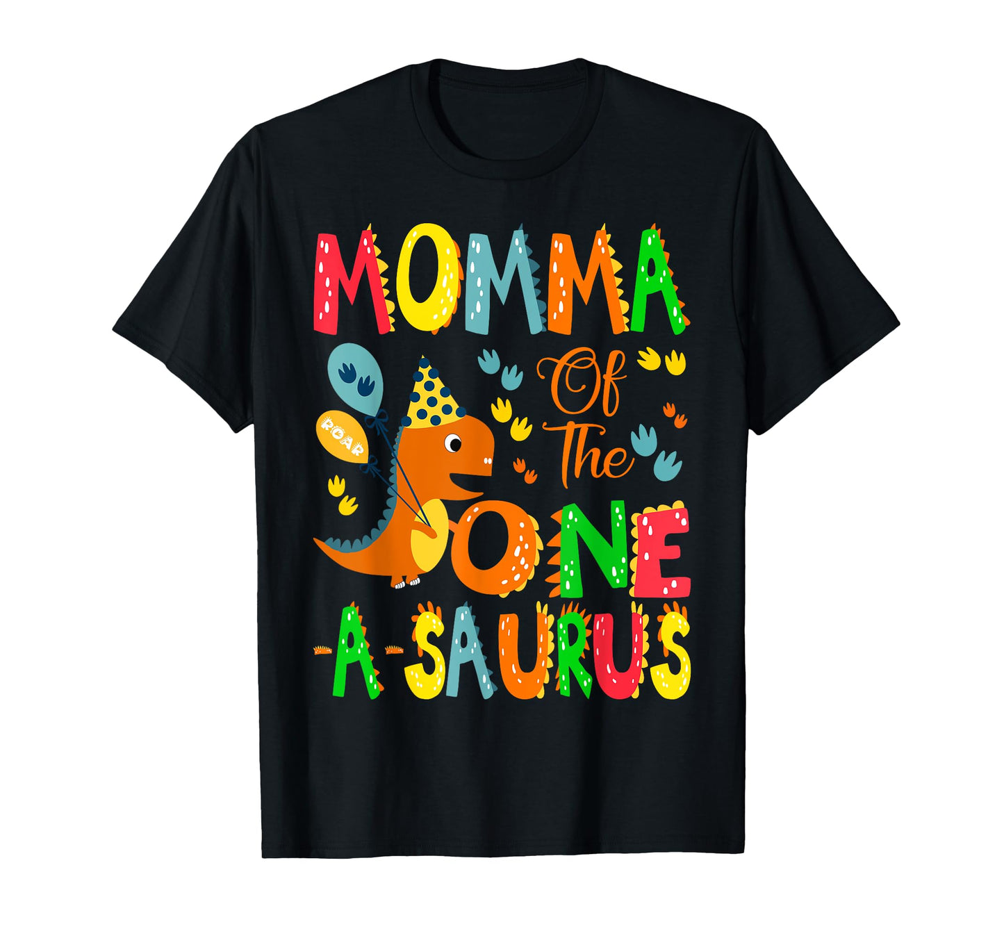 Momma of The One-A-Saurus 1St Birthday Boy Dinosaur T-Shirt