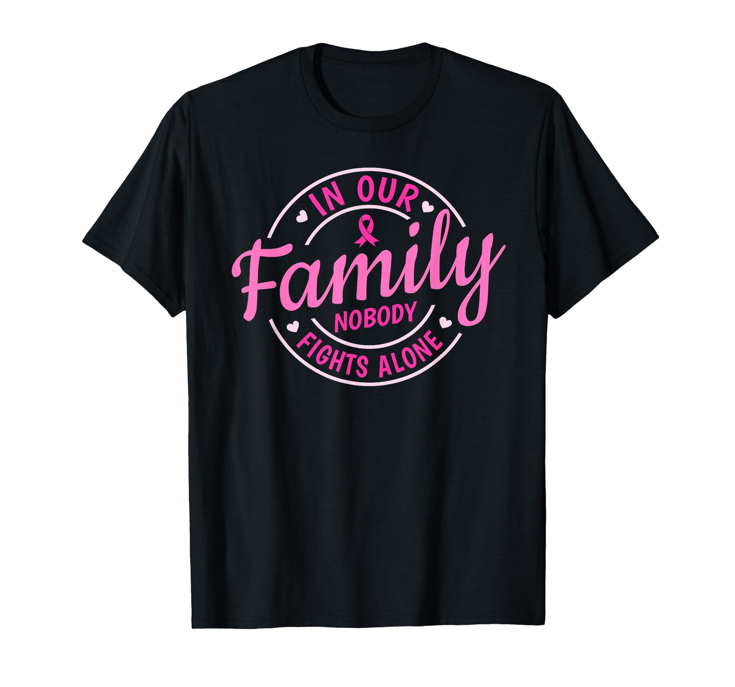 Breast Cancer Family Support Women Pink Ribbon Boxing Gloves T-Shirt