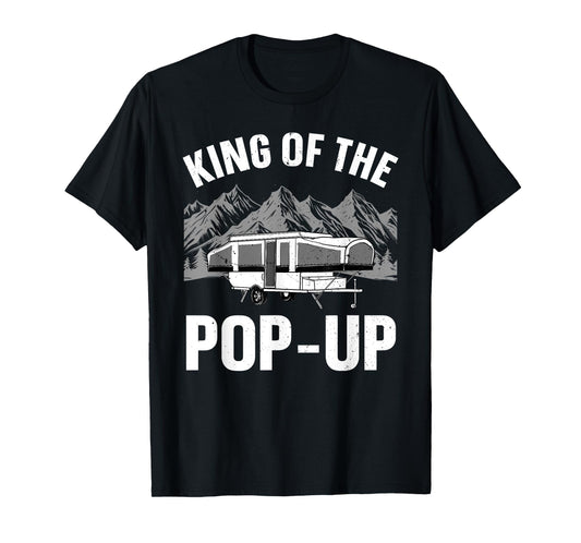 Funny Pop Up Camper Art For Men Dad Pop Up Trailer Camping T-Shirt