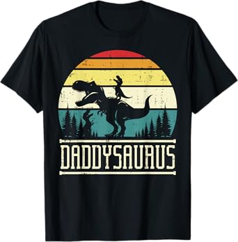 Fathers Day Dino Daddysaurus Daddy Saurus Trex Dad Papa Men T-Shirt
