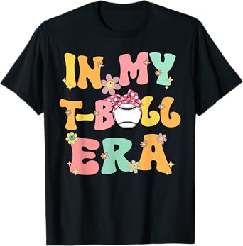 In My Tball Era Retro Groovy T ball Tee ball Kids Girl Boy T-Shirt