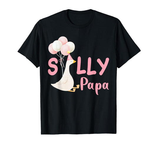 Silly Papa Goose Family Matching Birthday Squad Crew T-Shirt