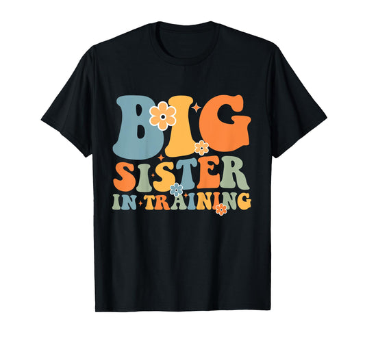 Kids Big Sister In Training Retro Groovy Kids Toddler T-Shirt