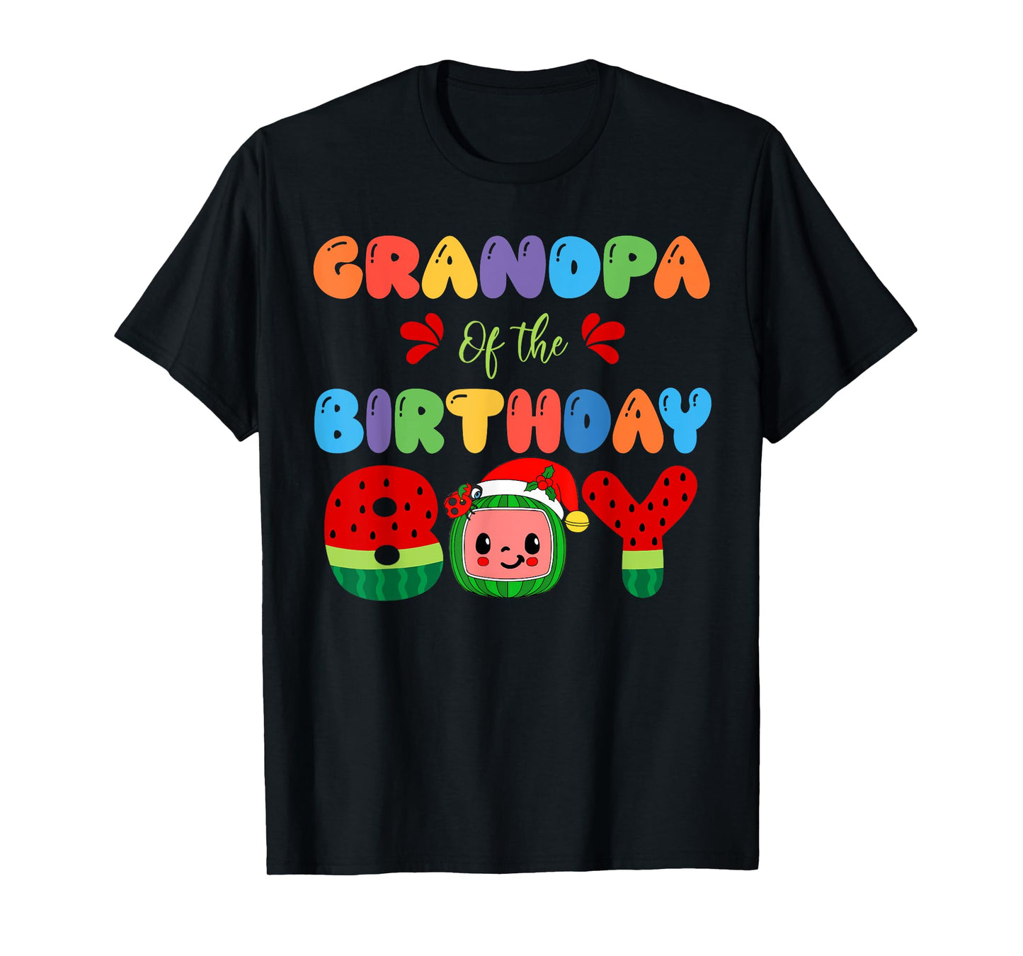 Grandpa of The Birthday Boy Melon Family Matching Funny T-Shirt