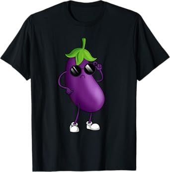 Cool Eggplant Art For Men Women Kid Vegetable Eggplant Lover T-Shirt