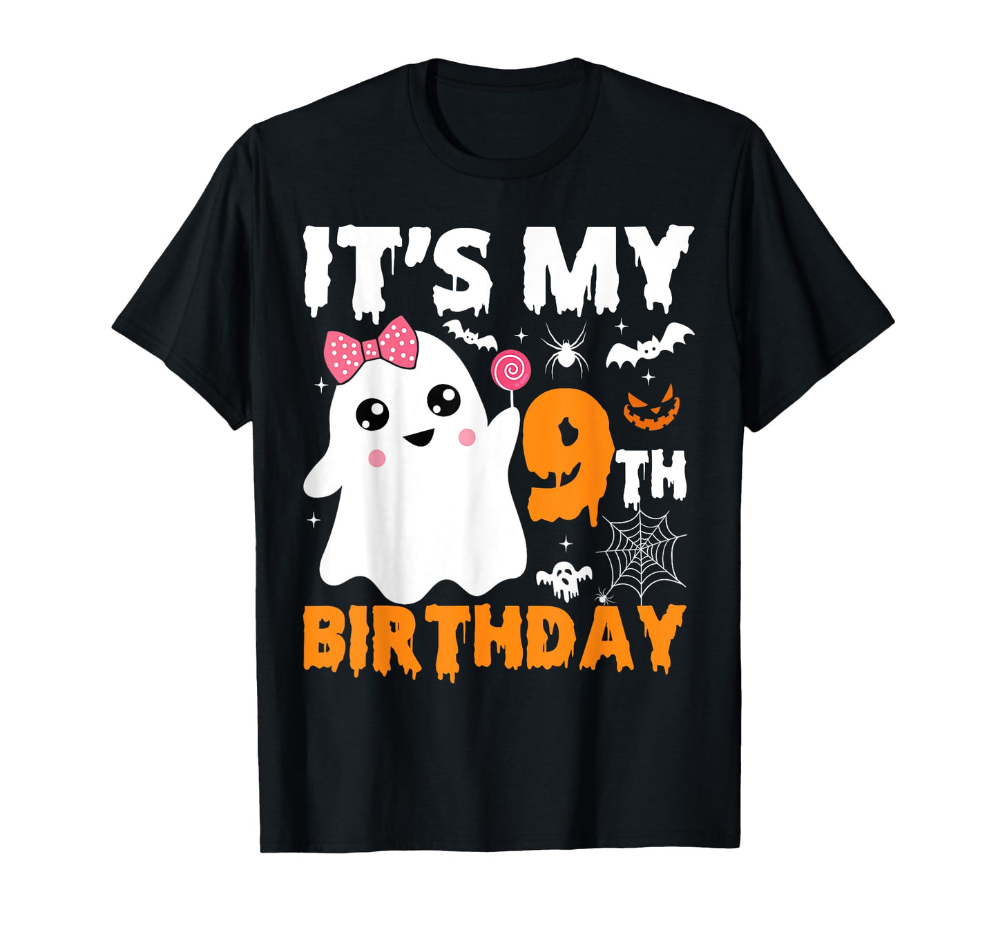 It's My 9th Birthday 9 Years Old Ghost Pumpkin Halloween T-Shirt