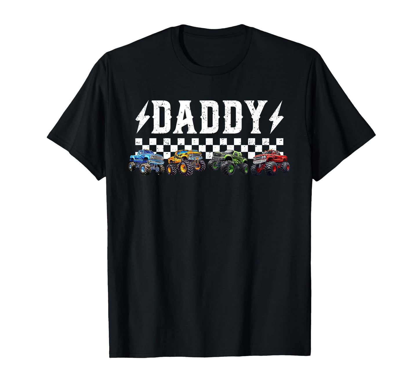 Daddy Retro Monster Truck Family Crew Birthday Matching T-Shirt