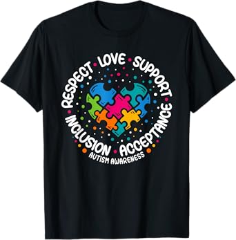 Autism Awareness Respect Love Support Blue Autism T-Shirt