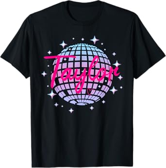 Taylor Personalized Name I Love Taylor Girl Groovy 70's 80's T-Shirt