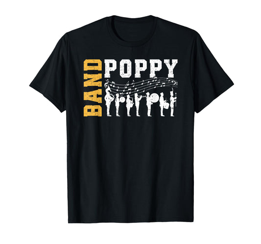 Band Poppy Proud Marching Band Poppy Grandpa T-Shirt