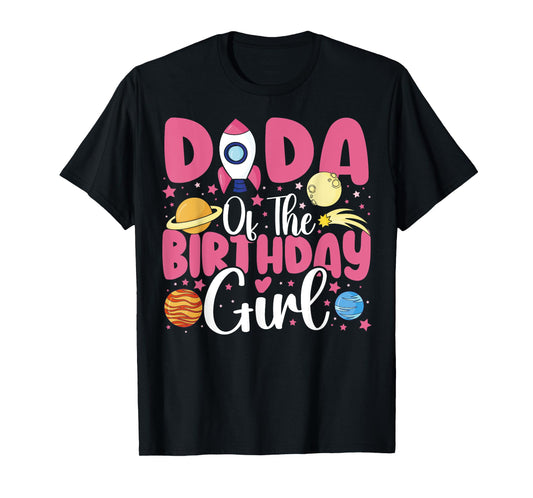 Two The Moon Dada Of the Birthday Girl Astronaut Family T-Shirt