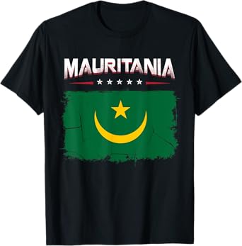 Patriotic Vintage Mauritanian Flag Mauritania T-Shirt