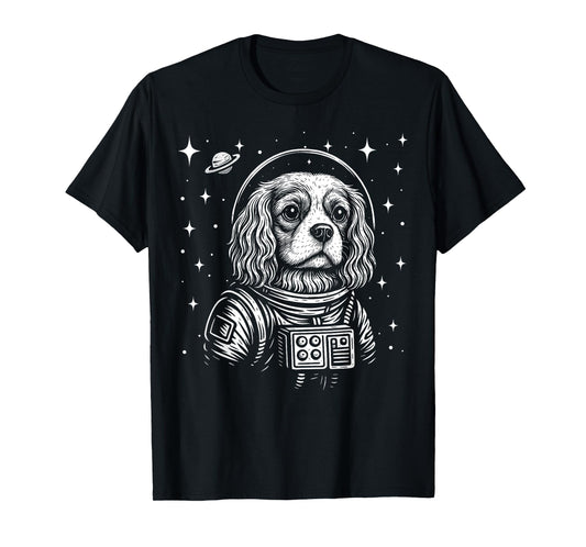 Astronaut Cavalier King Charles Spaniel Space Galaxy Dog T-Shirt