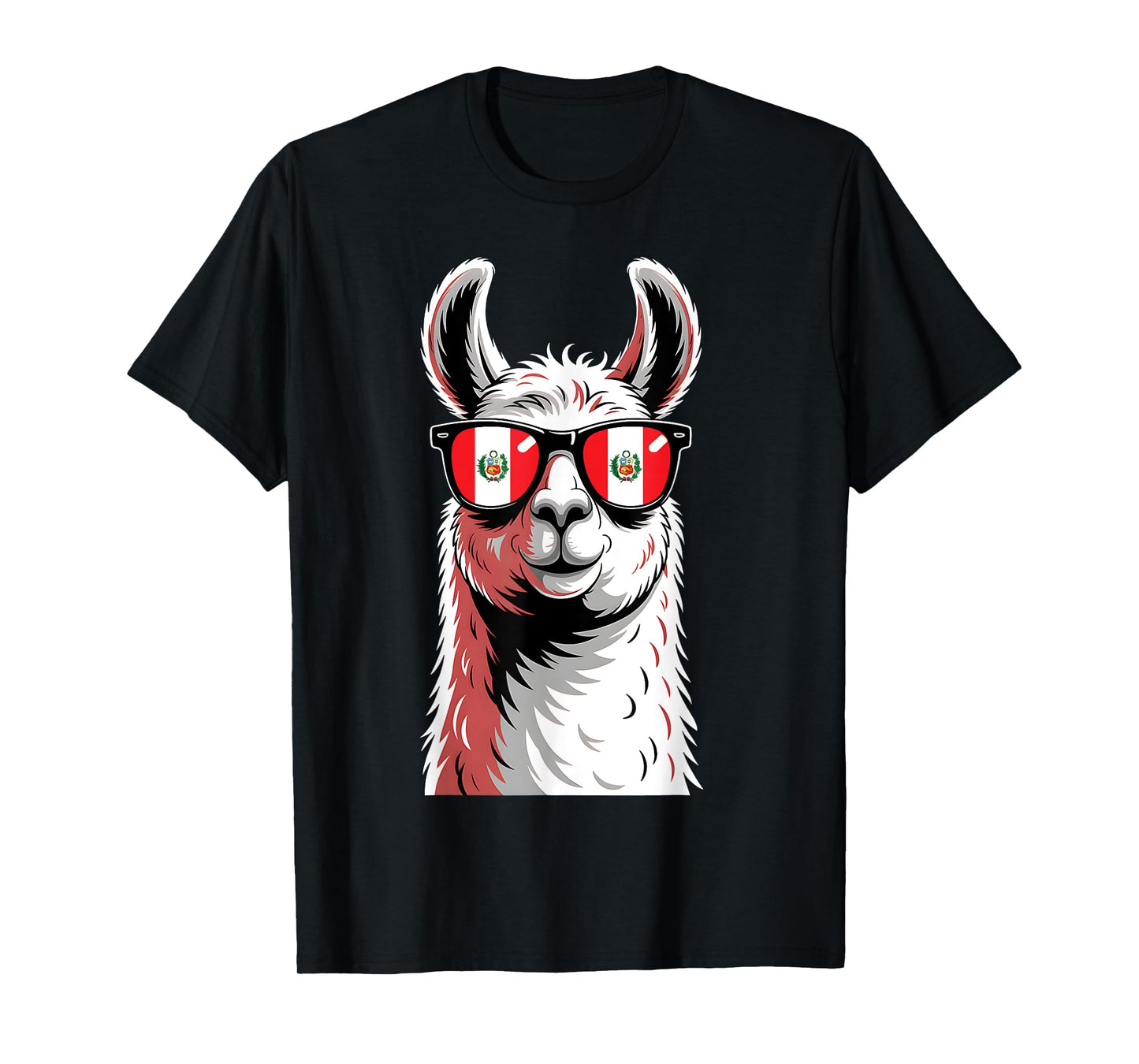 Peru Alpaca Portrait Sunglasses Peruvian Flag Peruvian Pride T-Shirt