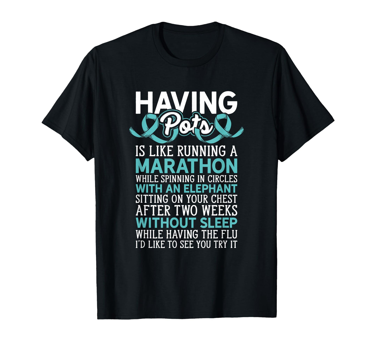 Warrior Having Pots Dysautonomia Awareness Dysautonomia T-Shirt, Small, Black