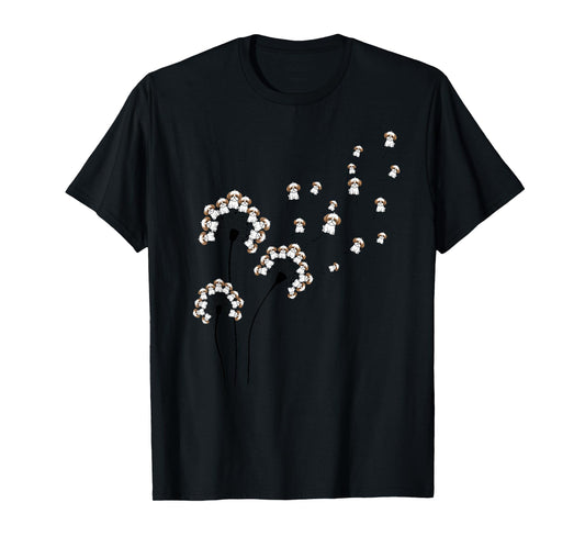 Cute Shih Tzu Flower Fly Dandelion Shirt Funny Dog Lovers T-Shirt