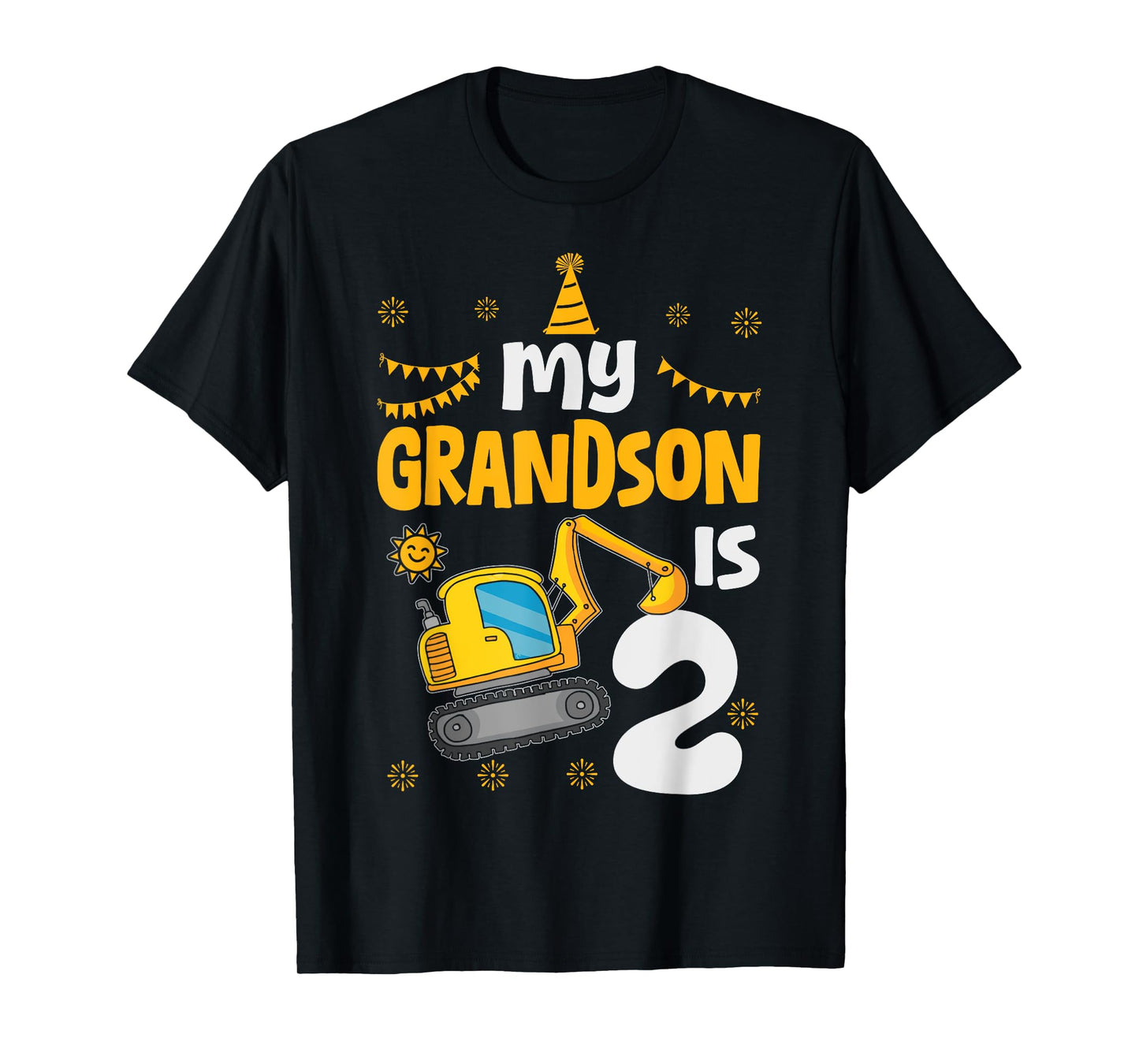 My Grandson Is 2 2nd Birthday Boy Digger Construction T-Shirt
