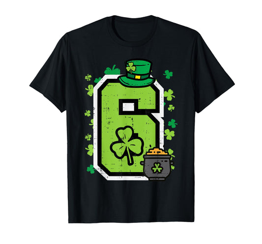 Number 6 St Patricks Day 6 7 Meme Matching Kids Boys Youth T-Shirt - T-Shirt | Black