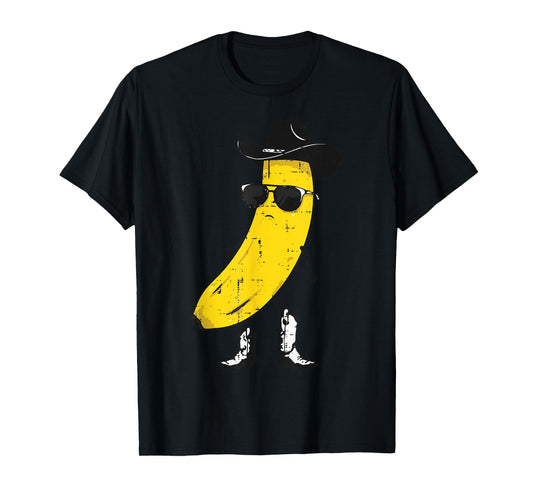 Cowboy Banana Cool Cowgirl Fruit Country Men Boys Kids Women T-Shirt