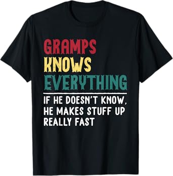 Gramps Know Everything Fathers Day for funny grandpa Gramps T-Shirt