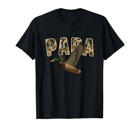 Camouflage Vintage Mallard Duck Retro Camo Hunting Papa T-Shirt
