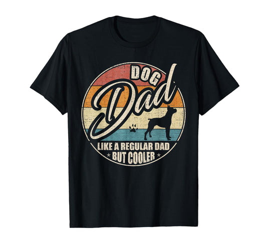 Vintage Retro Dog Dad Like A Regular Dad But Cooler Funny T-Shirt