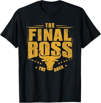 The Final Boss Vintage Rock Music Final Boss Gamer Bull Head T-Shirt