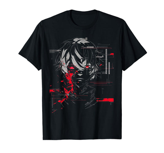 Anime Manga Motif Red-Eyes Artwork Anime T-Shirt